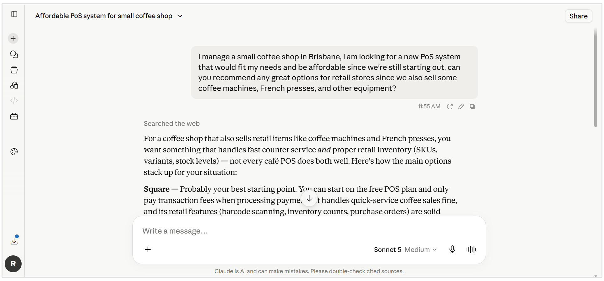 Business in AI response